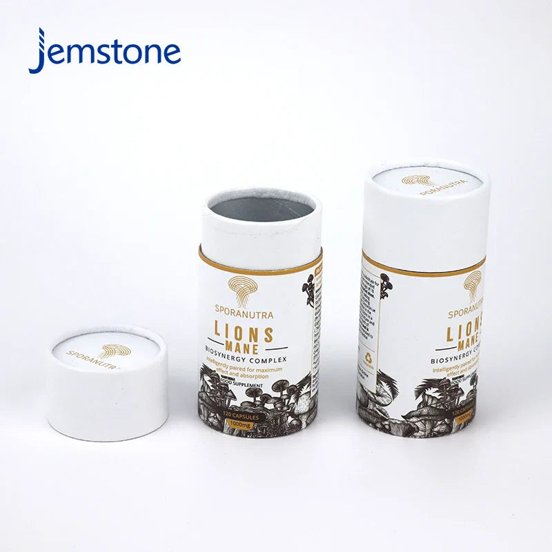 Custom 100%Recyclable Luxury Round Kraft Food Capsule Cardboard Tube Coffee Cylinder Box Packaging Tea Paper Tube