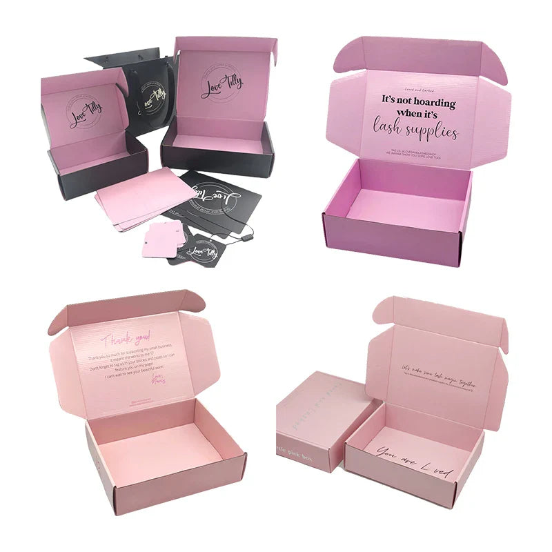 Custom Printing Recycled Hot Pink Mailers Box Printing Paper Packing Delivery Box Packaging Private Label Shipping Boxes