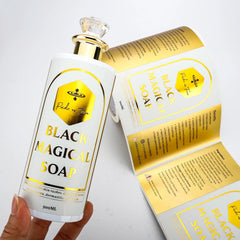 Custom Cosmetics Label Metallic Gold Foil Logo Sticker Men Skincare Shampoo Bottle Cream Jar Digital Printing Packaging Labels