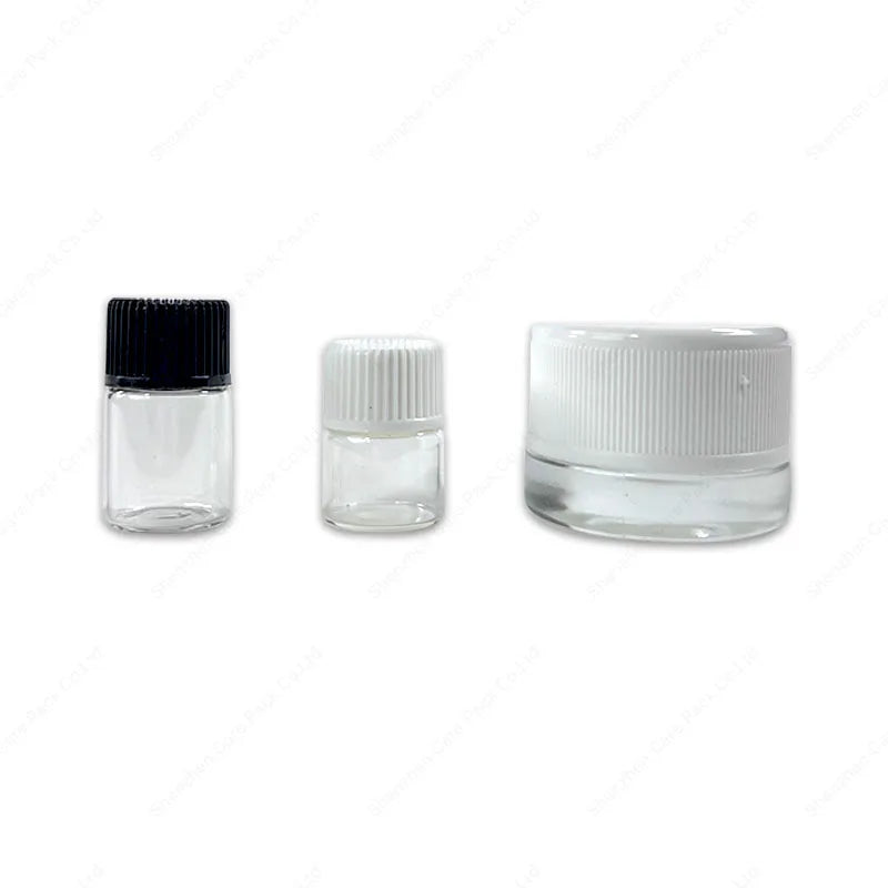 Custom 15ml Mini Glass Jar with Child-Resistant Lid 4oz Concentrate Oil Storage Child Proof