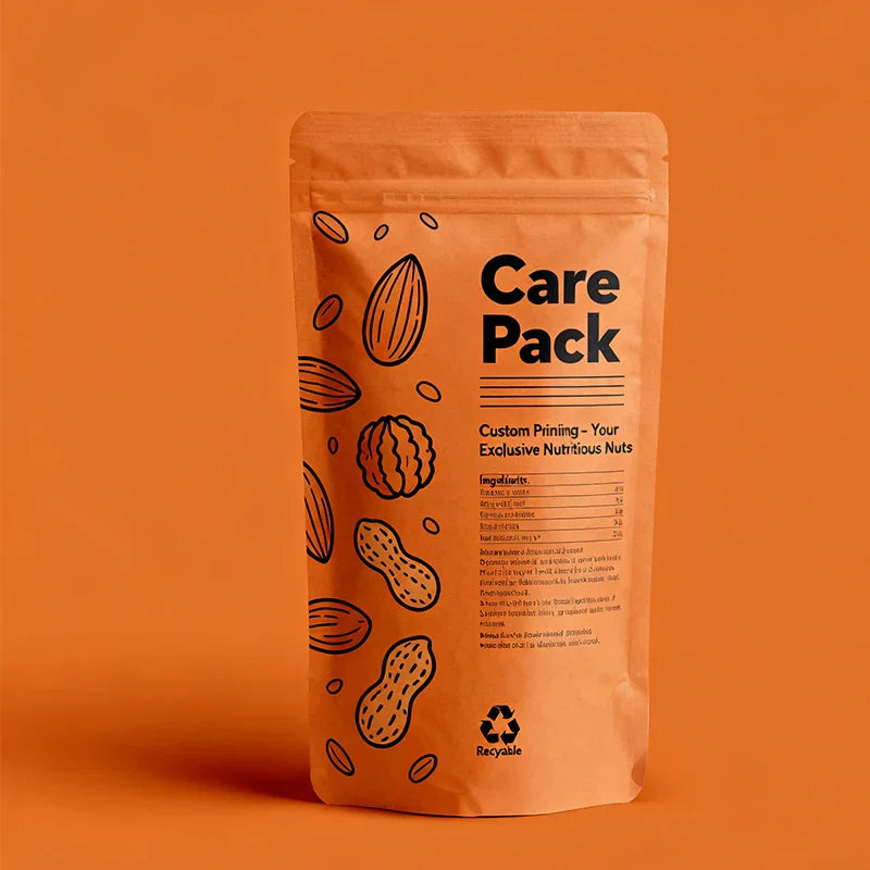 Customized Plastic Food Seal Foil Pouches for Snack Flexible PLA Materials Dried Fruit Zipper Nut Biscuit Packaging Bags