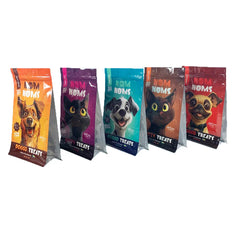 Custom 1 kg Pet Dog Cat Food Packaging Eight Side sealed Bag With clear Window and Zipper Snack Nut Plastic Bag Pouch