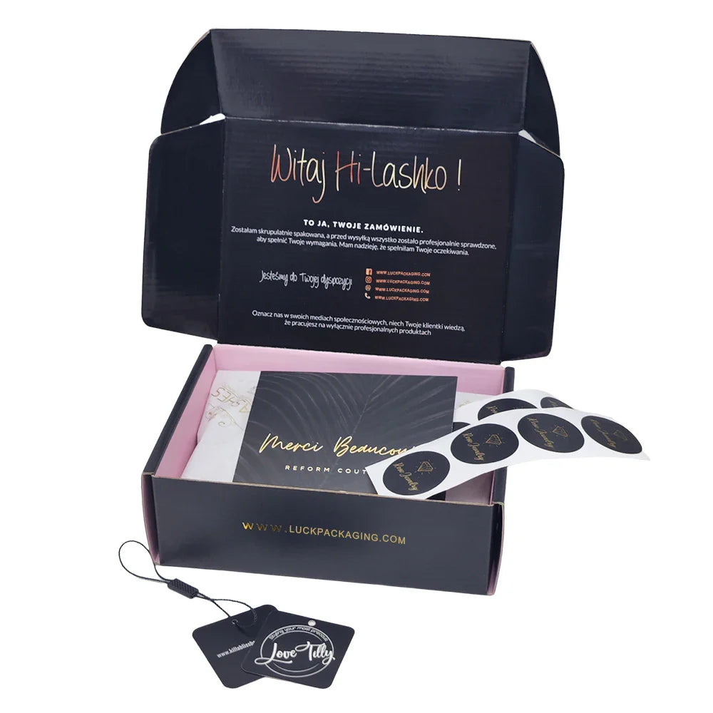 Customized Pink Eyelashes Skincare Cosmetic Jewelry Products Paper Mailer Shipping Packaging Corrugated Boxes with Your Own logo