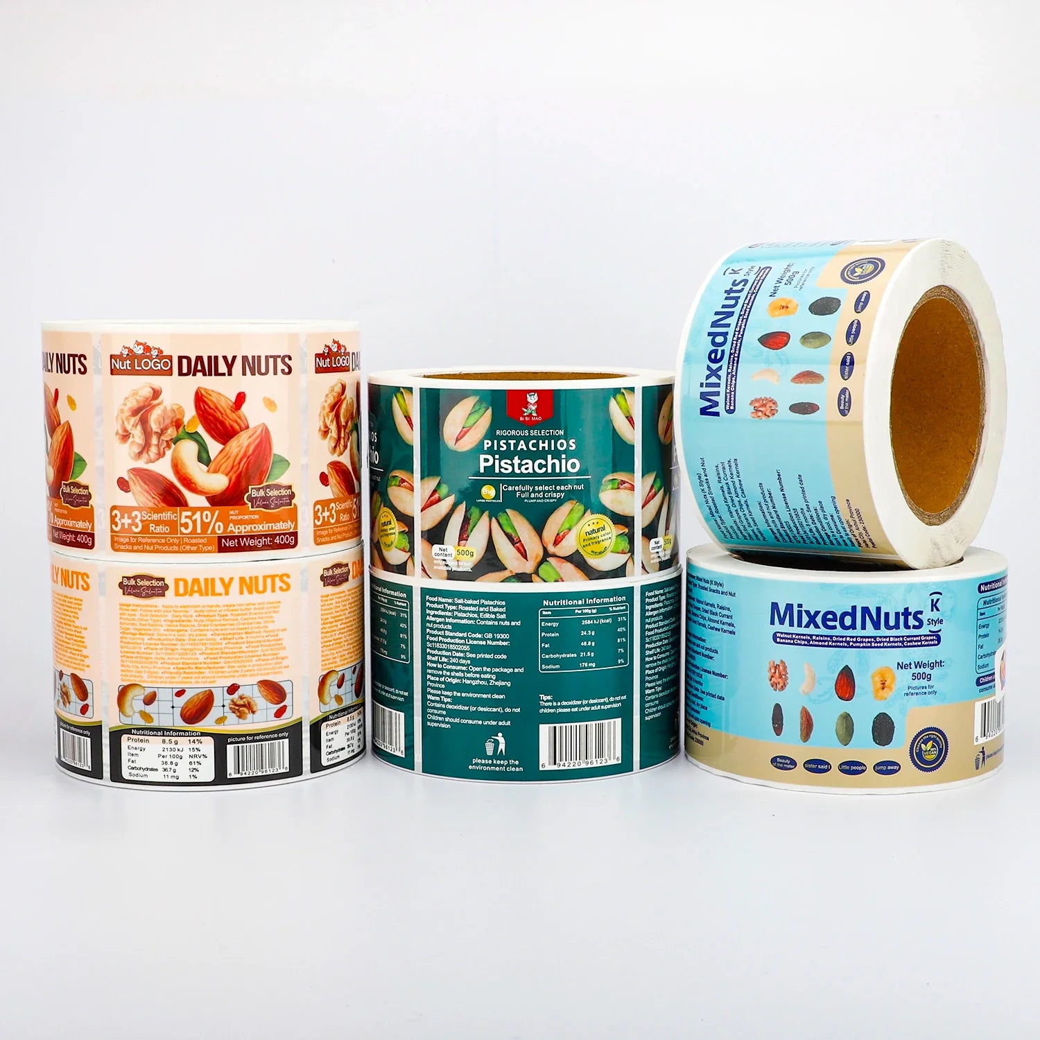 Biodegradable Vinyl Stickers Eco-Friendly Brands Custom Self-Adhesive Waterproof Logo Packaging Labels for Jar Bottle Container