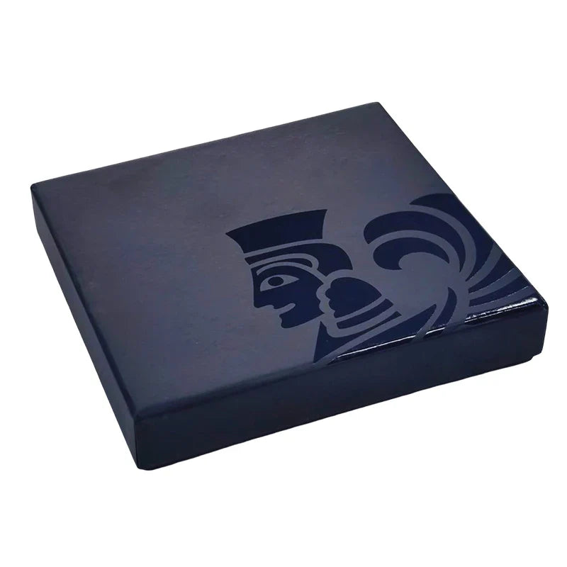 Customised UV Printing Deep Blue Hard Rigid Paper Cardboard Packaging Lid and Base Men Wallets Carteras Gift Boxes for Present