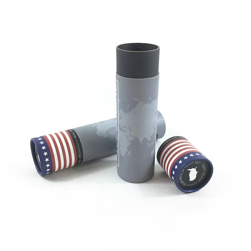 Custom Biodegradable Kraft Cylinder Box Craft Coffee Wine Cardboard 50ml 100ml Tube Packaging