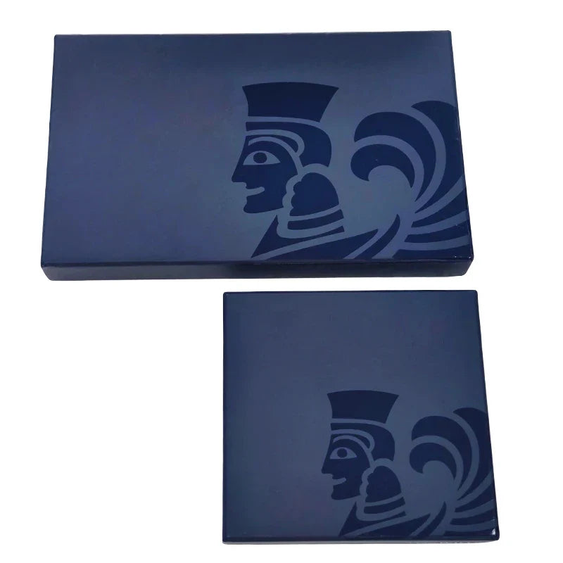 Customised UV Printing Deep Blue Hard Rigid Paper Cardboard Packaging Lid and Base Men Wallets Carteras Gift Boxes for Present