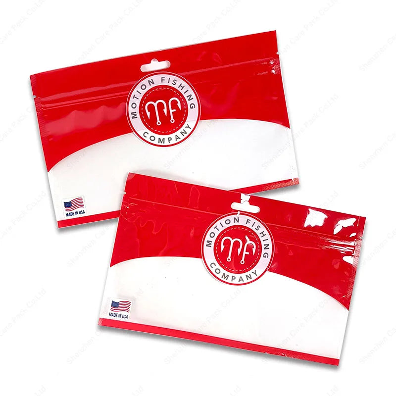 Custom Printing Wholesale Glossy Surface Fishing Lure Packaging Bag With Ziplock Resealable High Quality Soft Plastic Food