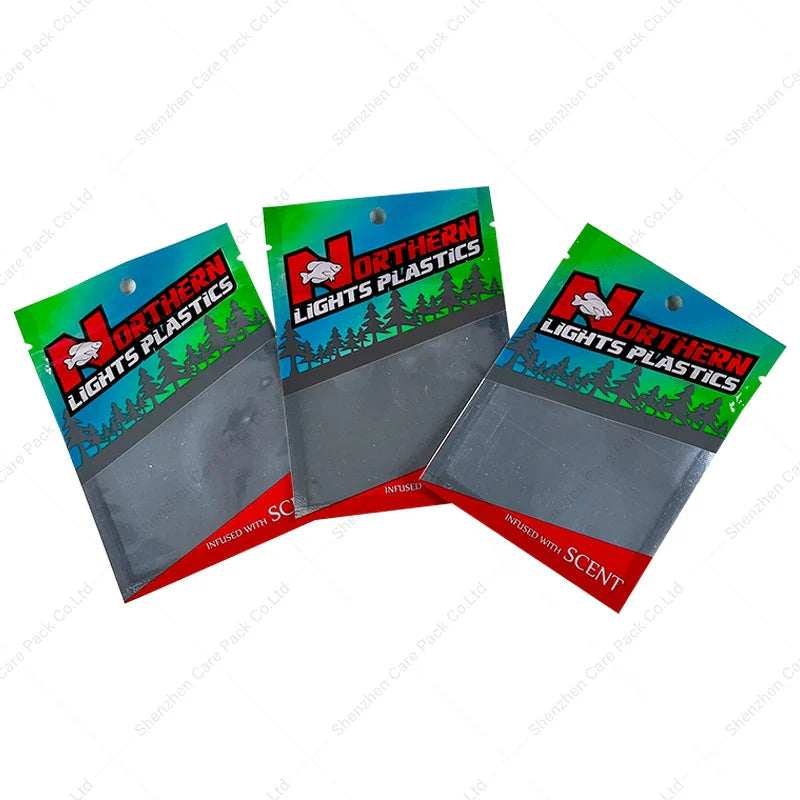 Moisture-Proof Zipper Fish Bait Pouch Top Transparent Jig Packing Fishing Lure Worm Bags with Clear Window
