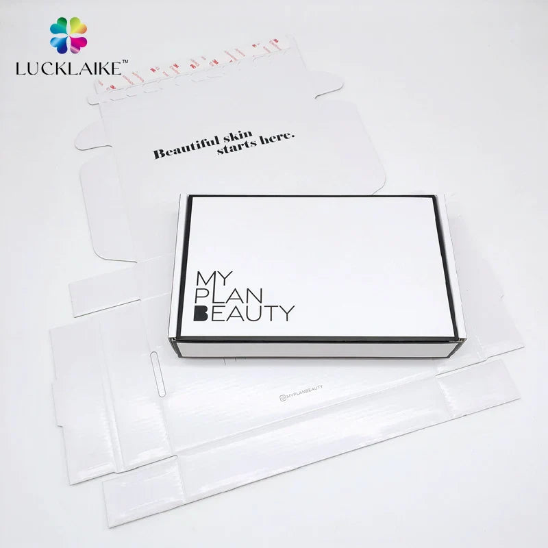 Custom White Corrugated Package Shipping Mailing Packing Boxes Small Beauty Mailer Emballage Carton Clothing Box