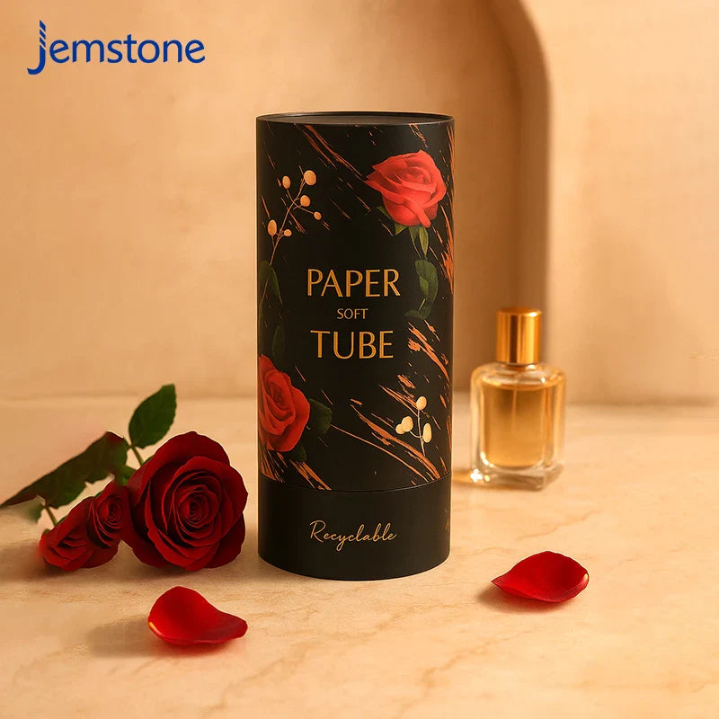 Custom Luxury Cosmetic Perfume Bottle Paper Tube Round Kraft Cardboard Skincare Essential Oil Boxes Cylinder Packaging