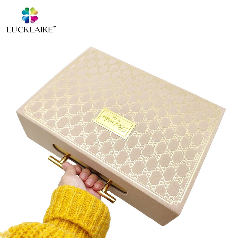Customised Cardboard Corrugated Caja Advertising Shoe Mother Valentine's Day Paper Rigid Wedding Gift Boxes With Handle