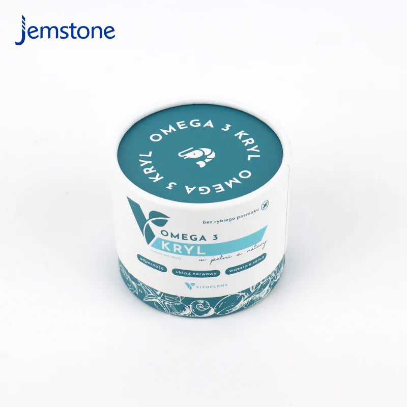 Custom 100% Biodegradable Kraft Cardboard Food Tea Collagen Jar Powder Paper Packaging Box Cylinder Vitamin Bottle Paper Tube