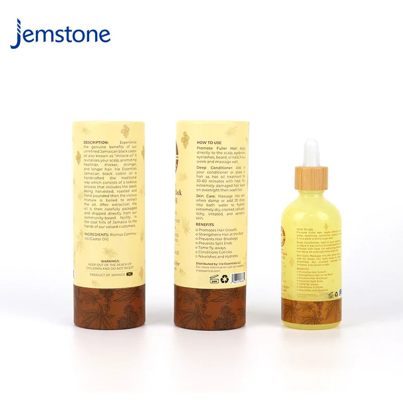 Custom Printed Eco Perfume Essential Oil Bottle Kraft Cardboard Cylinder Packaging Cosmetic Skincare Paper Tube Packaging