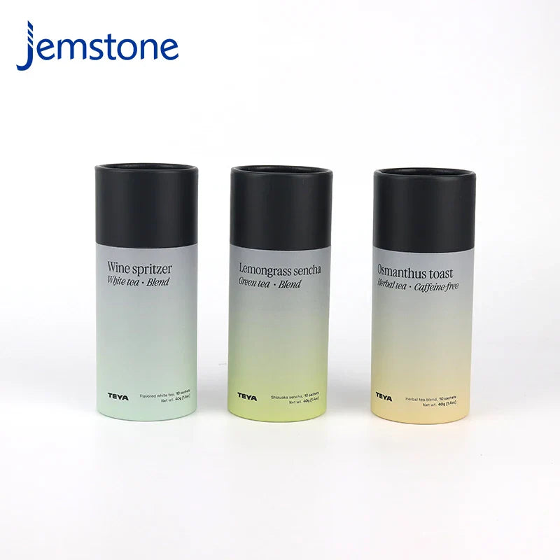 Custom Eco-Friendly Luxury Food Cylinder Box Packaging Kraft Cardboard Coffee Tea Candle Paper Tube Round Paper Tube for Tea