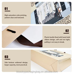 Eco-Friendly Art Paper Handheld Bags with Handles - Custom Logo Printing Paper Bag for Gifts, Shopping, Retail Stores,Jewelry