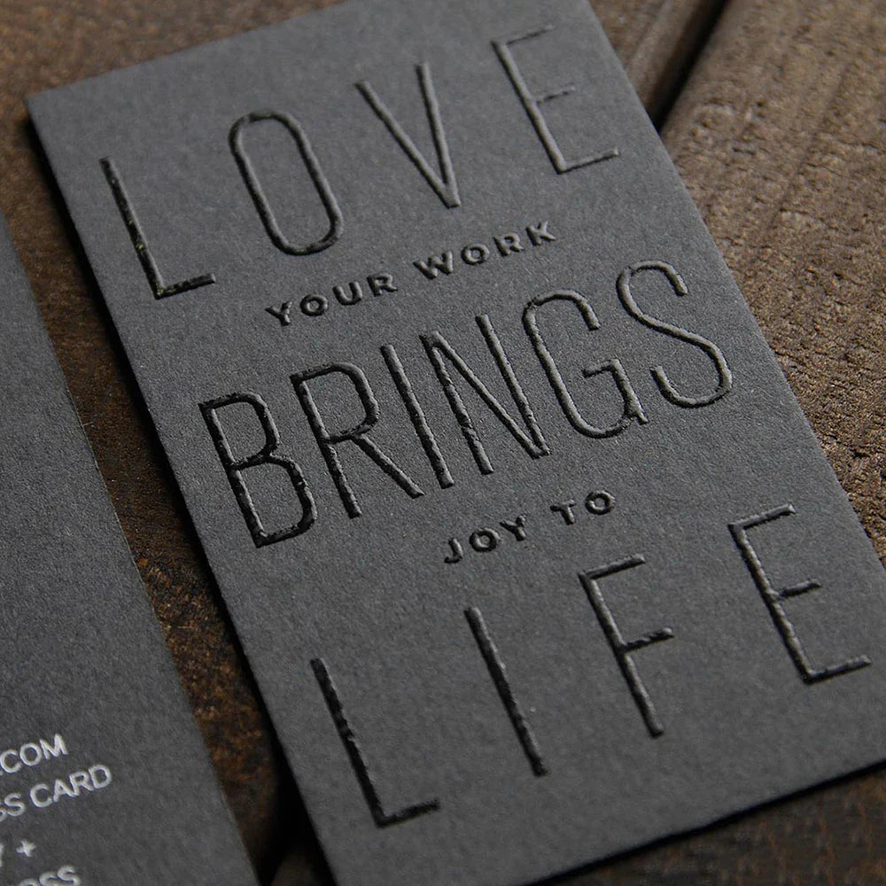 Custom Luxury Embossed Logo Textured Cotton Business Card With Gold Foil Business Thank You Card for Small Business