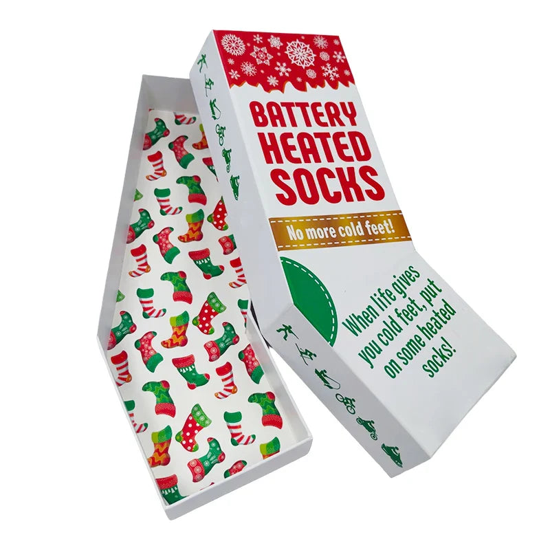 Custom Logo Eco Friendly Mens Christmas Socks Carton Packaging Paper Rigid Cardboard Lid and Base Gift Box With Window