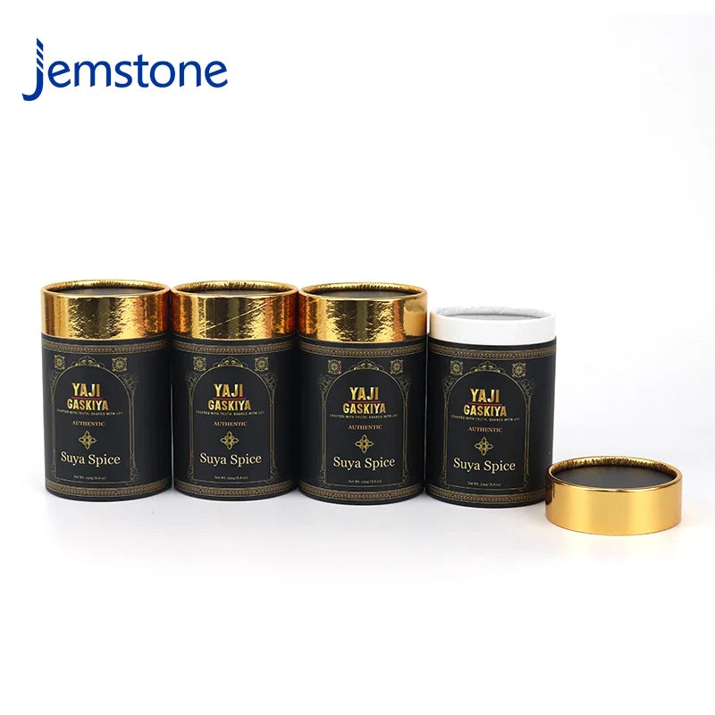 Custom Luxury Food Perfume Bottle Box Cylinder Coffee Tea Candle Paper Tube Kraft Cardboard Tube Spice Powder Packaging