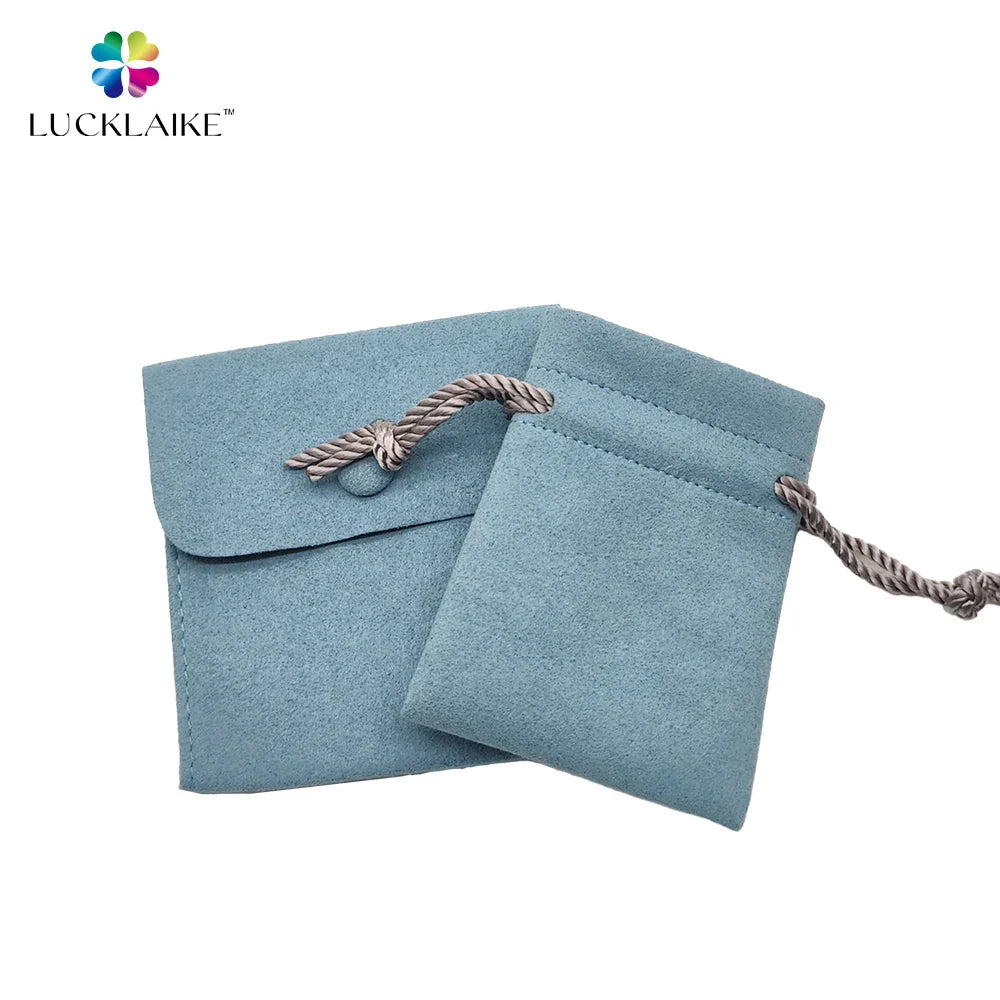Custom Microfiber Velvet Jewelry Pouches Flannel Jewellery Envelope Bag Packaging With Logo for Coins Necklace Bracelet Earrings