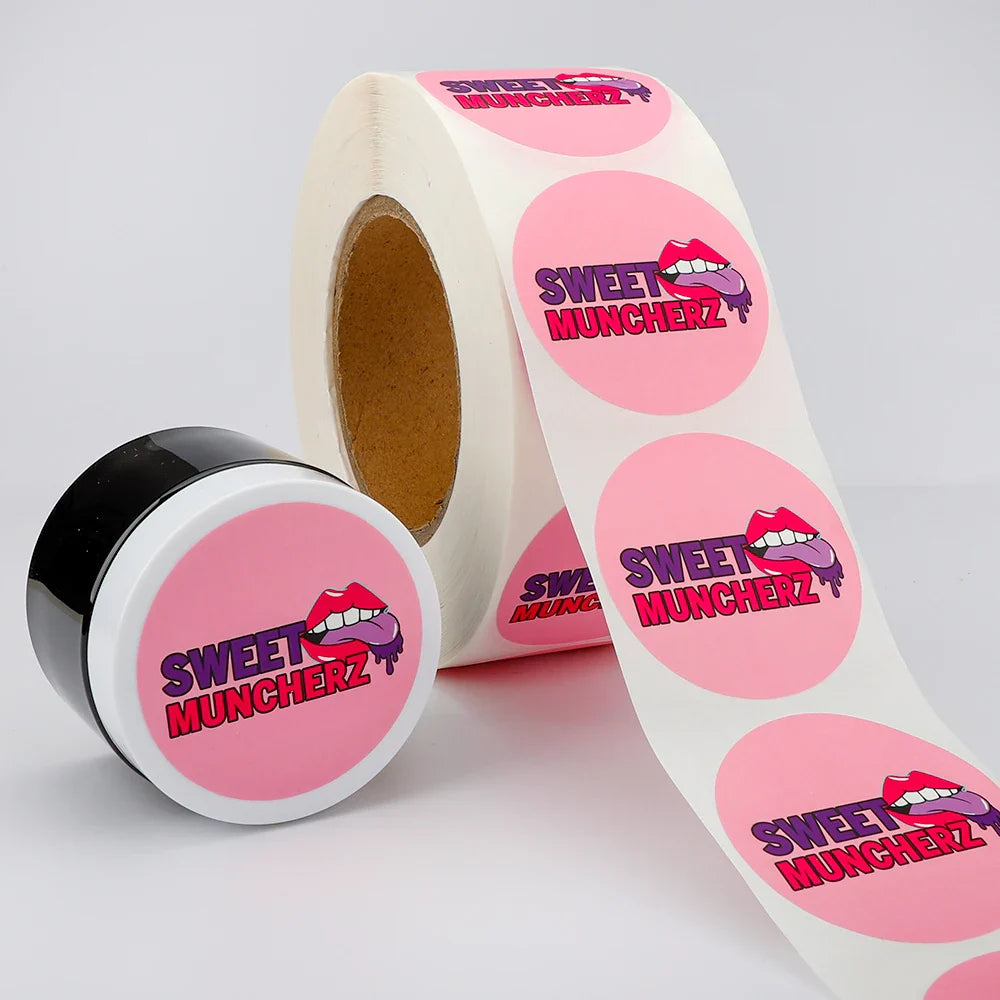 Custom Sticker Roll Waterproof Adhesive Vinyl Brand Logo Sealing Round Business Logo Sticker for Cosmetic Food Packaging Labels