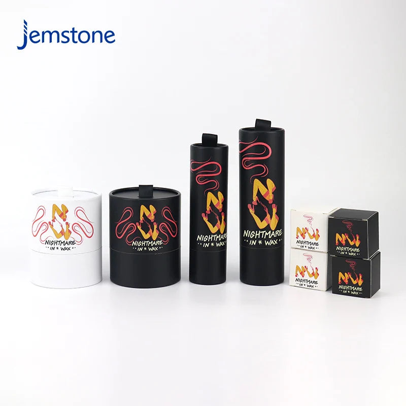 Wholesale Custom Perfume Cylinder Packaging Black Kraft Paper Cardboard Tea Coffee Tube Luxury Curled Edge Candle Paper Tube