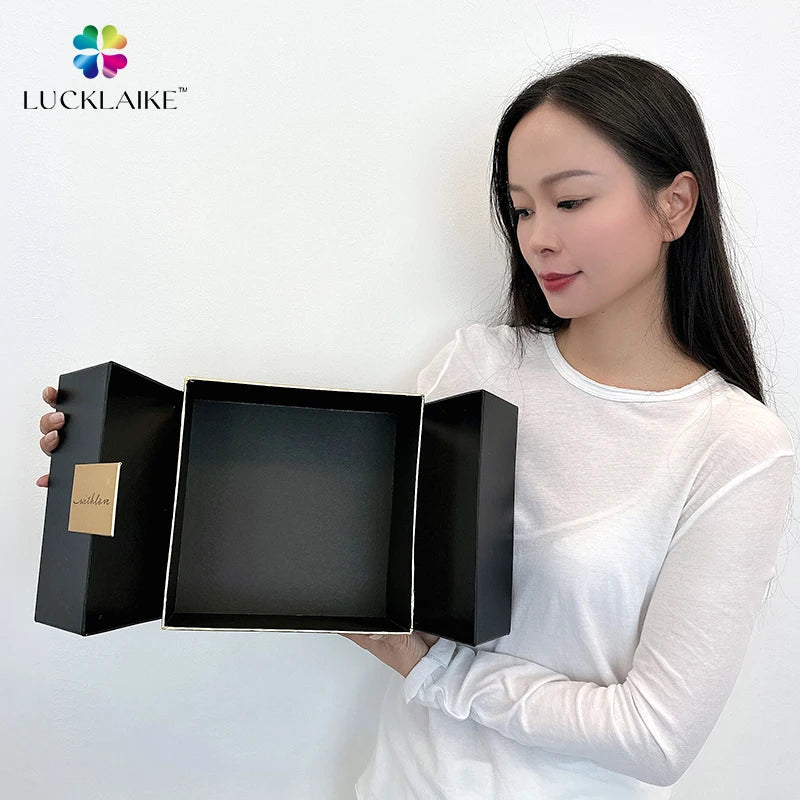 Custom High End Gift Custom Printed Logo Double Door Magnetic Flap Closure Rigid Cardboard Packaging Boxes Design