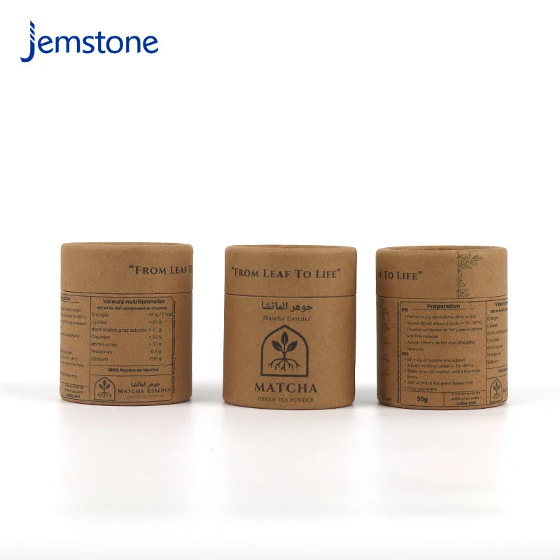 Eco-Friendly Custom Logo Food Grade Brown Kraft Tea Bag Matcha Powder Cardboard Cylinder Packaging Coffee Beans Paper Tube