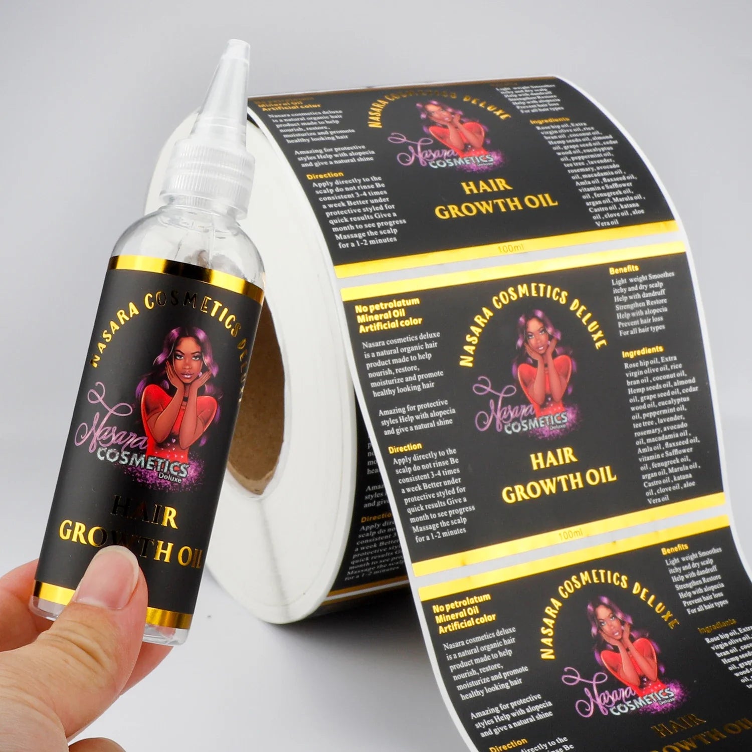 Manufacturer Customized Luxury Etiquette Waterproof Product Label Stickers Custom Label Design Service Gold Foil Logo Stickers