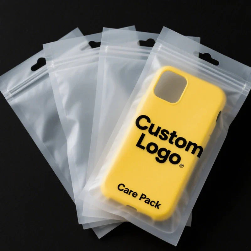 Ziplock Bag for Phone Case Durable Moisture-Proof Heat Seal Resealable Hang Hole Mobile Plastic Bags