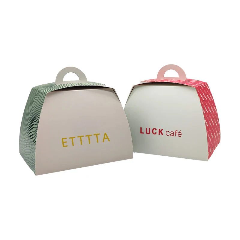 Custom Cake Paper Box Wholesale Christmas Cookie Moon Wedding Birthday Party Gift Cup Cake Box With Handle Cake Packaging