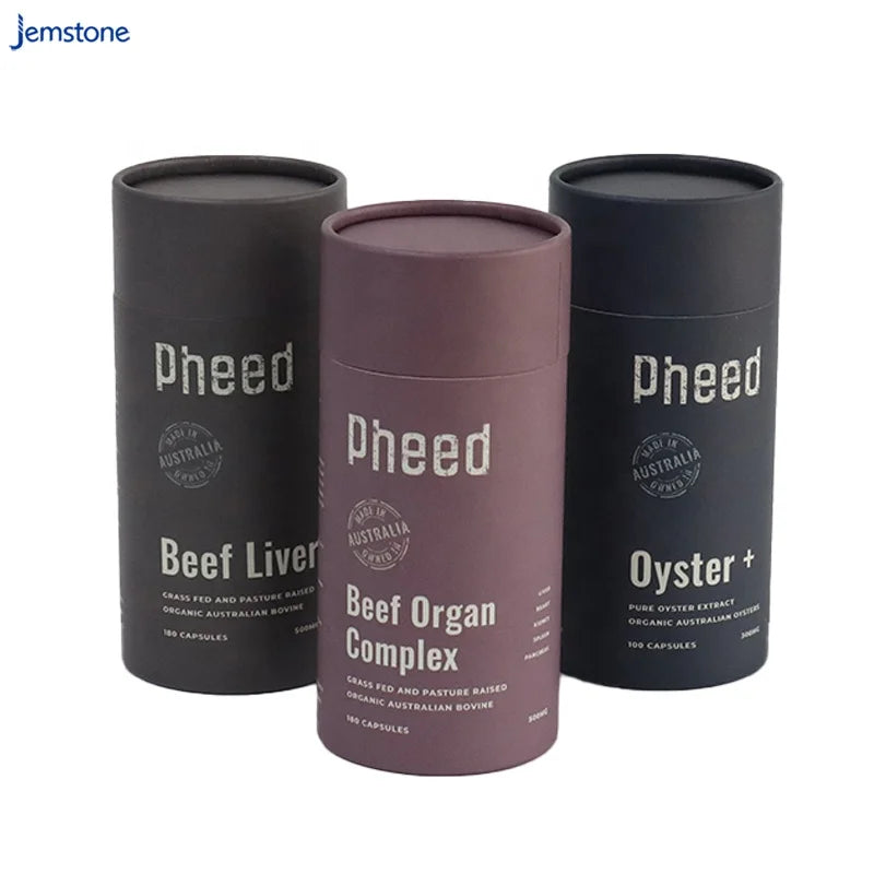 Printed Skincare Essential Oil Bottle Paper Tube Cylinder Packaging Cardboard Tube Packaging Biodegradable Cosmetic Paper Tubes