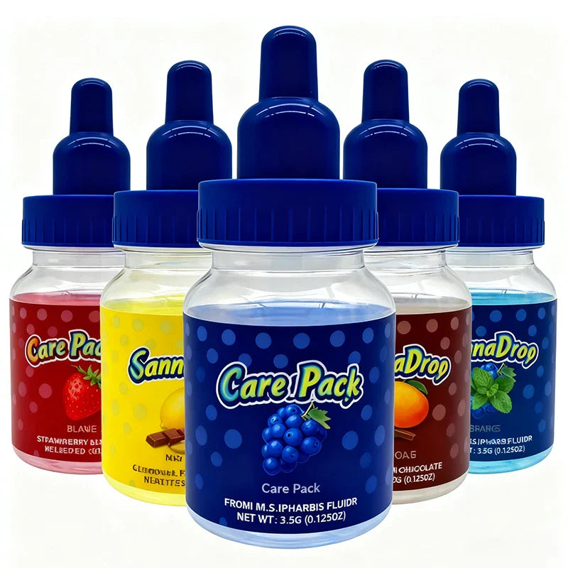 Wholesale Baby Bottle Shape PET Jar 70ML 100ML Colorful Lids 3.5g 7g 14g Plastic Jars for Candy Cookie Packaging