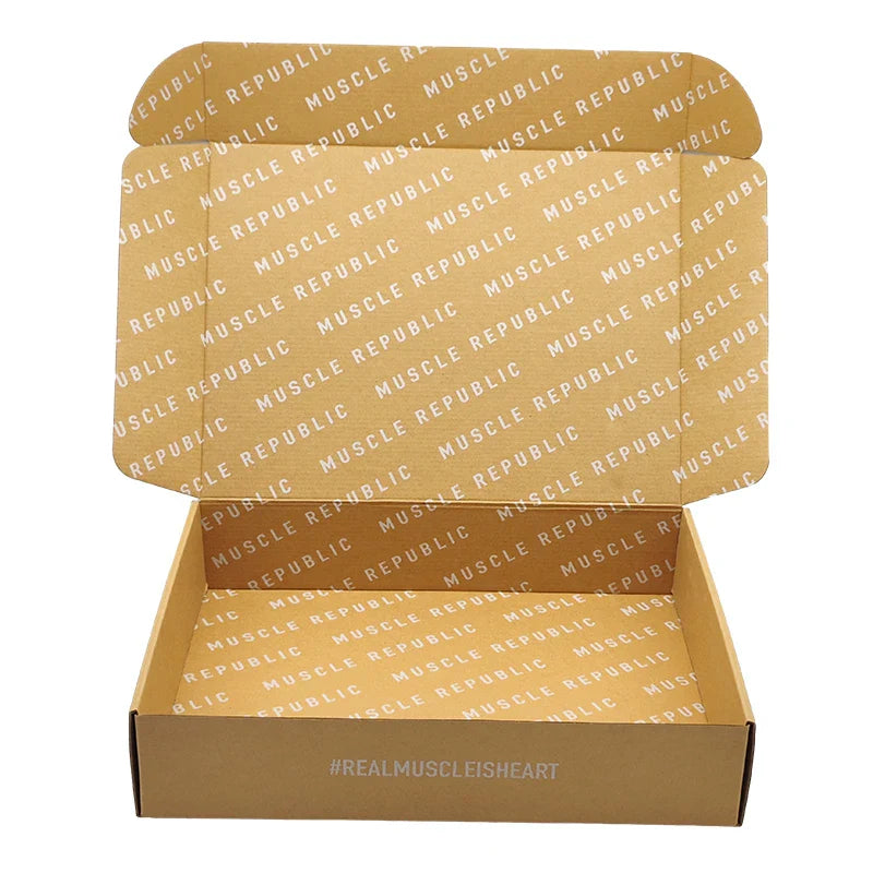 China 100% Recycled E-commerce Business Packaging Tissue Paper Board Clothing Shipping Kraft Corrugated Boxes with Logo
