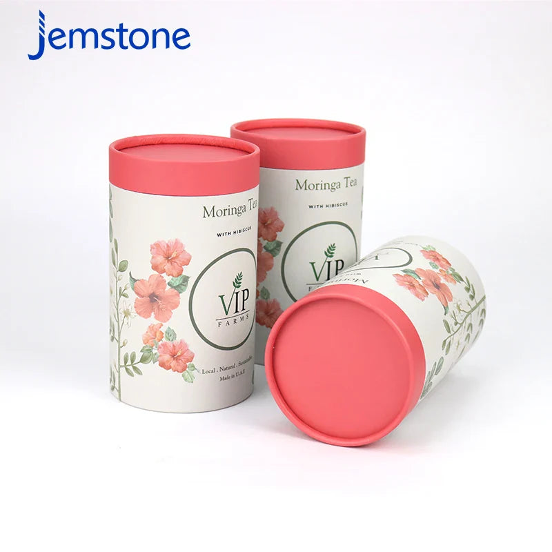 Custom Logo Print Food Grade Empty Powder Spice Paper Tube Kraft Cardboard Cylinder Packaging