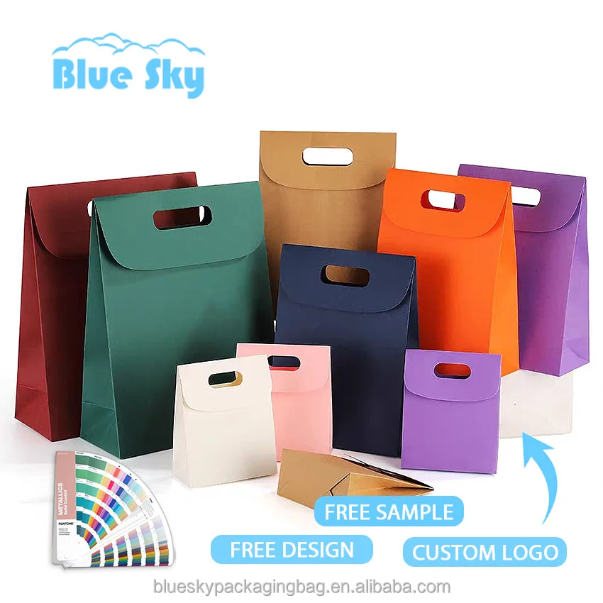 Stylish Open-Top Paper Tote Bag, Glossy Coated Shopping Bag Without Handle Paper Bags for Retail Fashion Boutique Packaging Bags