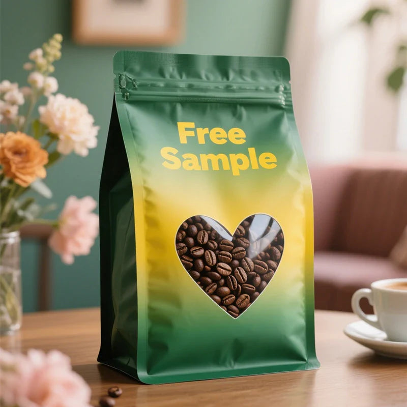 PET Plastic Food Grade Cafe Bean 1lb Tea Coffee Pouches With Air Release Foil Pouches