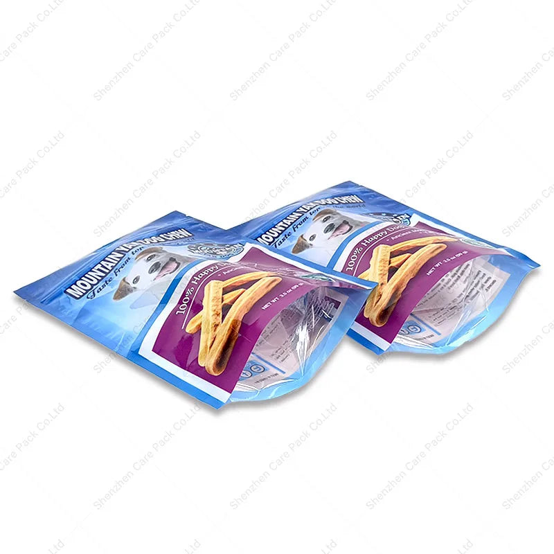 Plastic Zipper Pet Dog Food Packaging Bag with Resealable Zipper Stand up Pouch Flat Bottom Pouch Custom