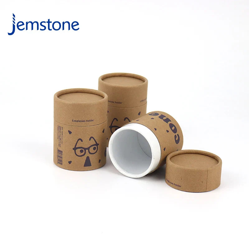 Eco-Friendly Custom Cardboard Tube Cylinder Packaging Kraft Glasses Frame Paper Tube Packaging
