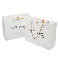 Wholesale Custom Logo Bolsas De Regalo White Black Sac Cadeau Shopping Jewelry Paper Bag With Handles Bolsa De Papel