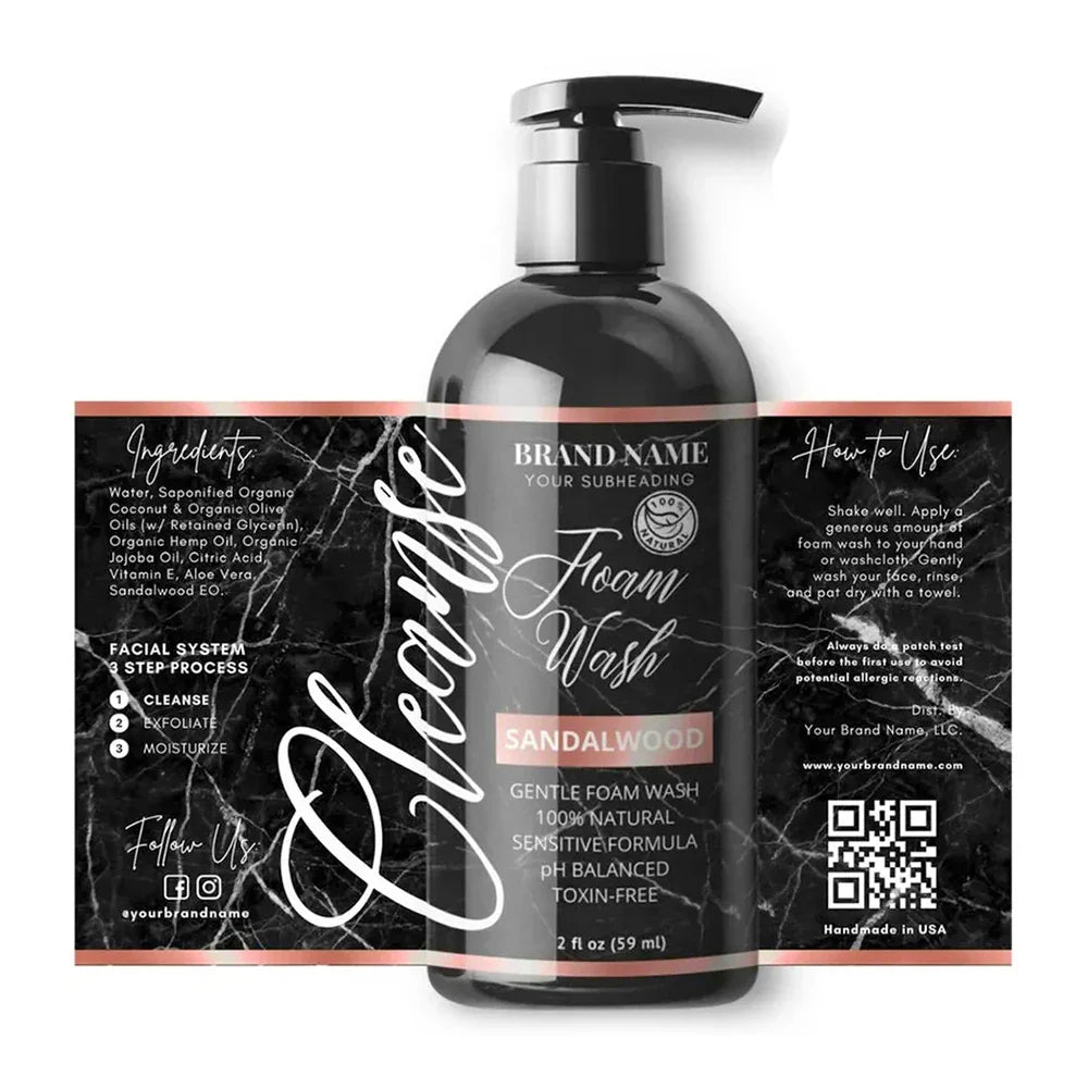 Custom Recyclable Waterproof Logo Cosmetics Vinyl Label Gold Foil Shampoo Stickers Roll Printing Packaging Labels for Bottles