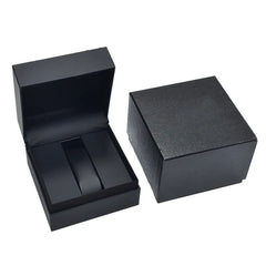 Luxury Premium Black Pu Leather Paper Cardboard Collection Gift Men Ladies Jewelry Watches Box Packaging With Logo