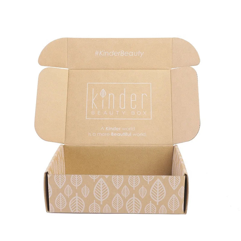 Green Kraft Corrugated Boxes Customizable Packaging Carton for Shipping Mailing Eco Friendly Material with Gold Foil LOGO