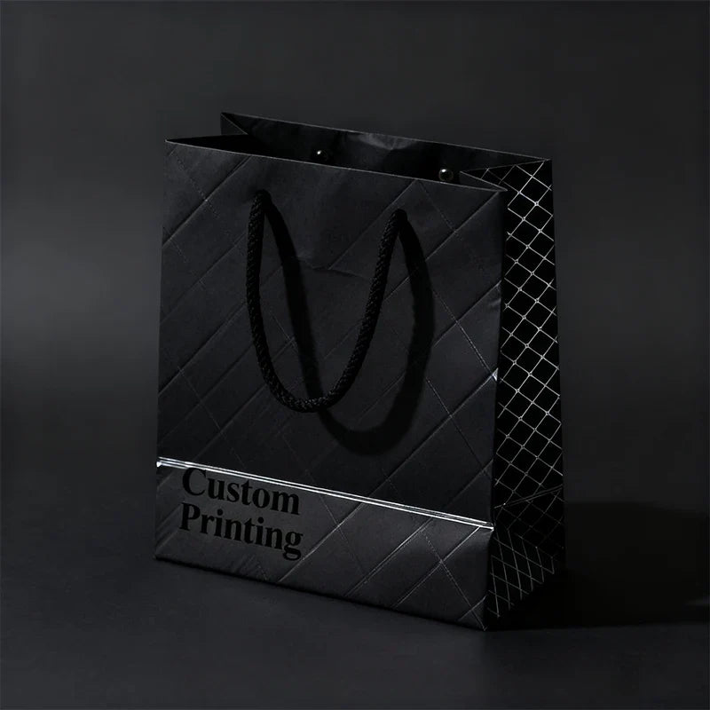 Wholesale De Papel Shopping Art Paper Standing Bags Empty Food Portable Gift Carry Handle Bag