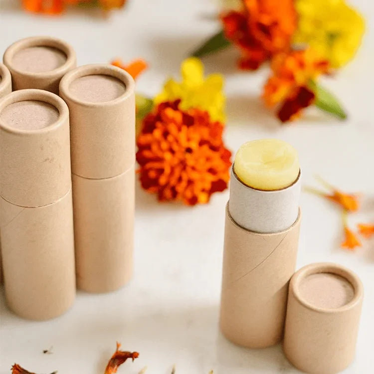 Eco Empty 0.3 Oz 20 G Packaging Kraft Paper Cardboard Tube for Lip Balm Deodorant Stick Container