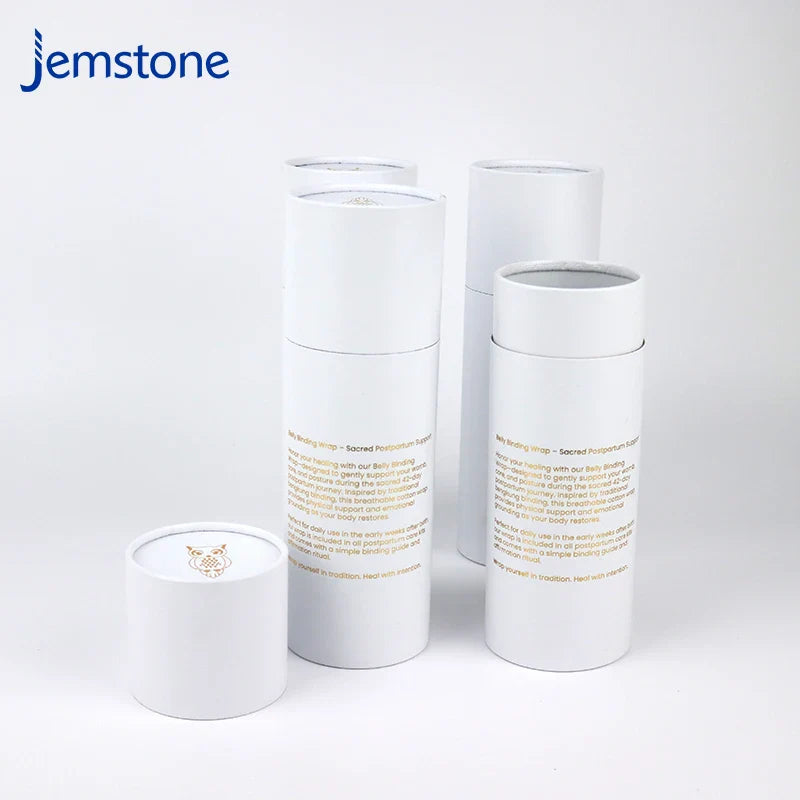 Eco-Friendly Custom Clothes Scarf Paper Tube Design Luxury Kraft Cardboard Box Cylinder Packaging with Window