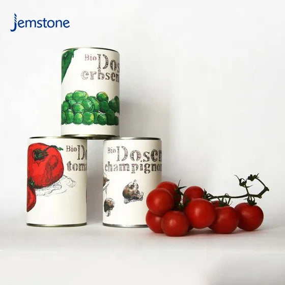 Custom Metal Lid Cardboard CMYK Canister Paper Can Cylinder Biodegradable Gift Paper Tube Packaging Inner Aluminum