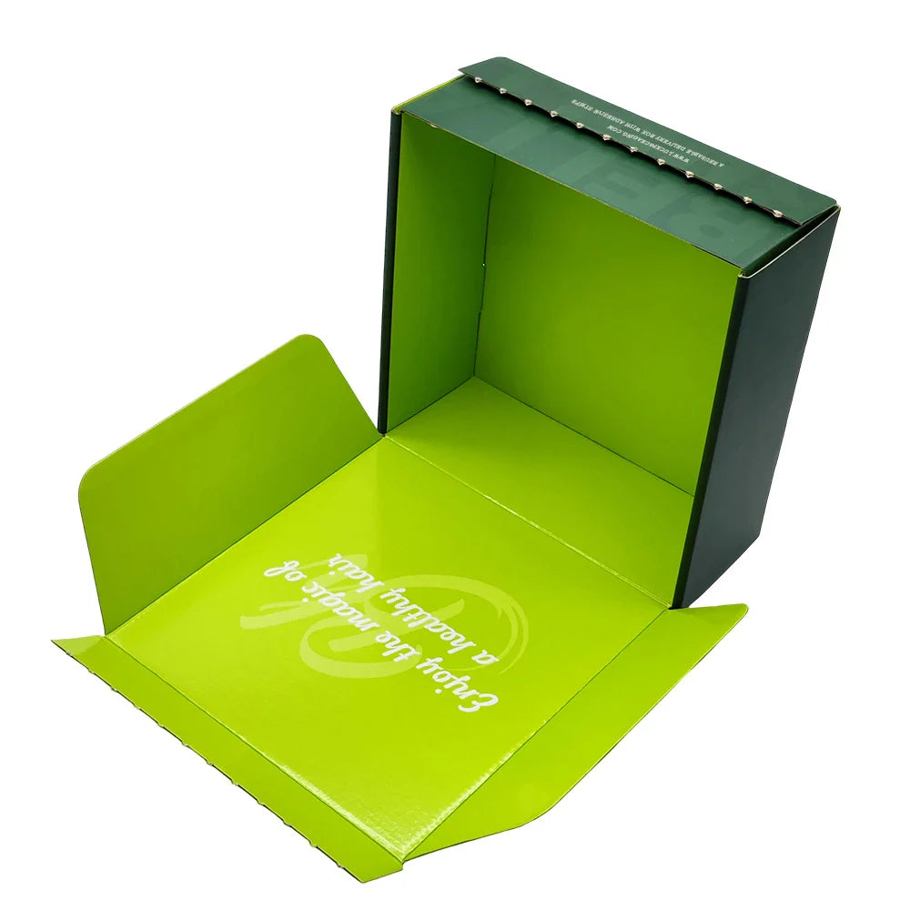 Custom logo Hat Tshirt Cosmetic Cardboard Reusable Express Corrugated Tear Strip Carton Delivery Box With Adhesive Strips