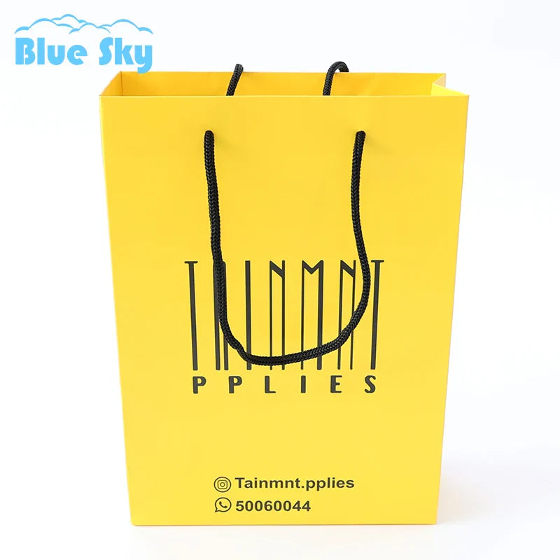Eco-Friendly Art Paper Handheld Bags with Handles - Custom Logo Printing Paper Bag for Gifts, Shopping, Retail Stores,Jewelry