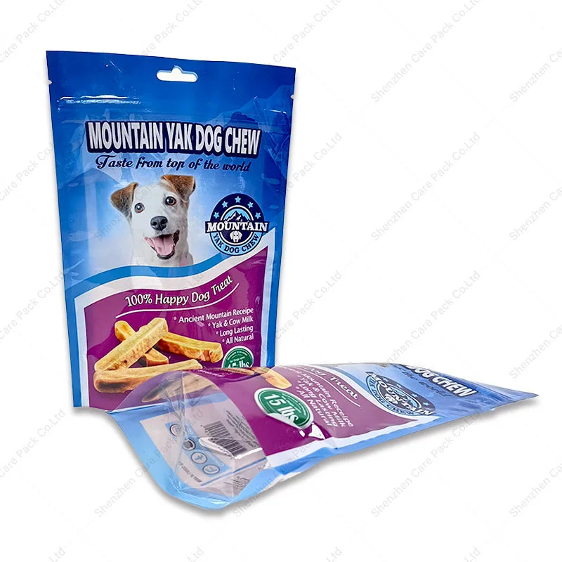 Plastic Zipper Pet Dog Food Packaging Bag with Resealable Zipper Stand up Pouch Flat Bottom Pouch Custom
